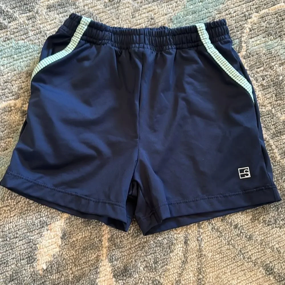Set Athleisure Nathan Short Navy & Green Mini Gingham athletic size 6